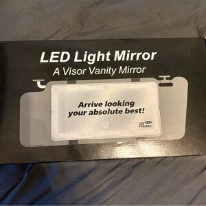 LED Light Visor Vanity Mirror USB Powered Car Makeup Mirror